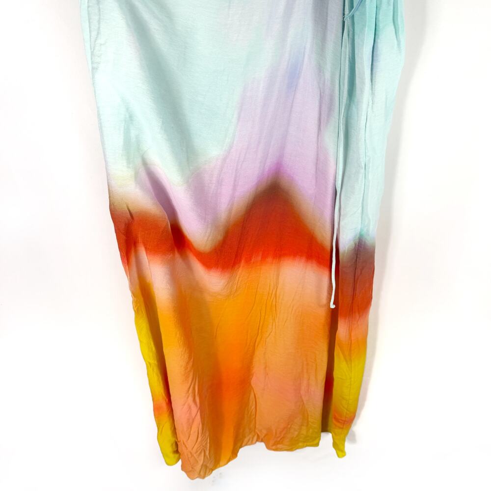 Jonathan Simkhai Alfie Dress Blue Tie Dye Side Cutout Maxi Sleeveless Sz L - Picture 9 of 16